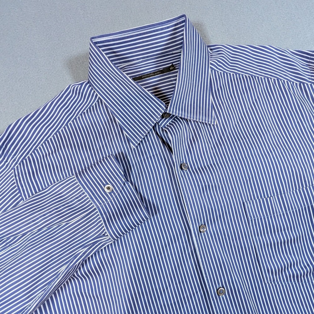 Ermenegildo Zegna Button Down Shirt Mens Size XL Stripe Long Sleeve